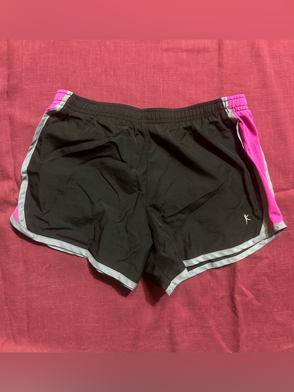 Danskin Now Black Athletic Shorts with Pink Side Panels